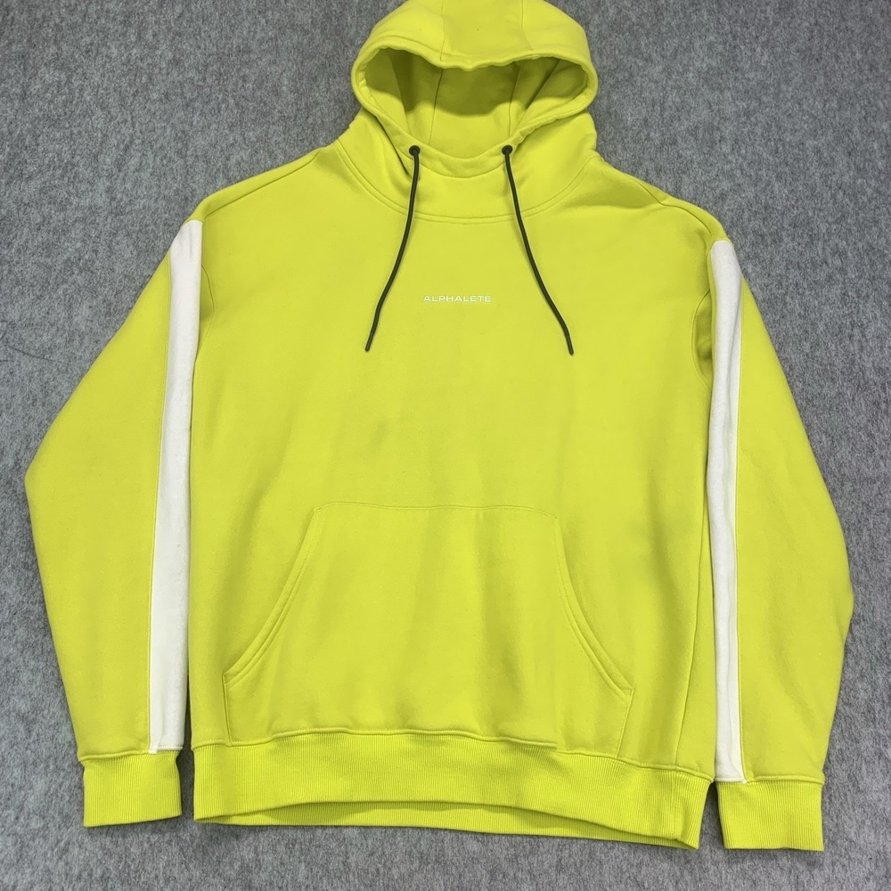 Alphalete Men's Neon/White Tubular Performance Hoodie - Size XL